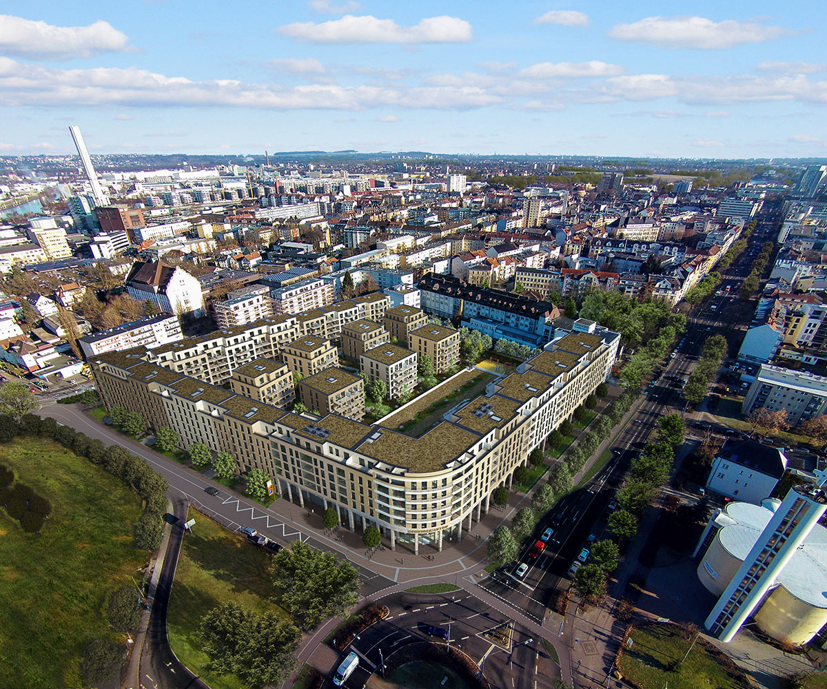 Goethequartier in Offenbach, Luftbild